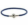 Starry Sky Dark Blue Clasp Leather Bracelets 100% 925 Sterling-Silver-Jewelry