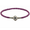 Starry Sky Honeysuckle Pink Clasp Leather Bracelets 100% 925 Sterling-Silver-Jewelry