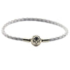 Starry Sky White Clasp Leather Bracelets 100% 925 Sterling-Silver-Jewelry