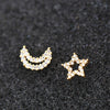 Stars Moon CZ Earrings 925 Sterling Silver Ear Pin Earring Stud Women jewelry Delicate Dainty Minimalist Simple Cute Brinco
