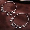 Stars Tassel Hoop Earrings Stainless Steel Big Exaggeration Geometric Circle Rose Gold For Women Jewelry Orecchini Party