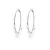 Stars Tassel Hoop Earrings Stainless Steel Big Exaggeration Geometric Circle Rose Gold For Women Jewelry Orecchini Party