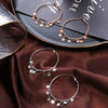 Stars Tassel Hoop Earrings Stainless Steel Big Exaggeration Geometric Circle Rose Gold For Women Jewelry Orecchini Party