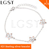 Stars shape women jewelry 925 sterling silver adjustable bracelet fitting with pearl seat, charm pearl bracelet accessory