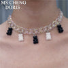 Statement Acrylic Chain Multicolor Transparent Bear Necklace Bohemian Summer Cute Candy Color Resin Gummy Bear Collar Necklaces