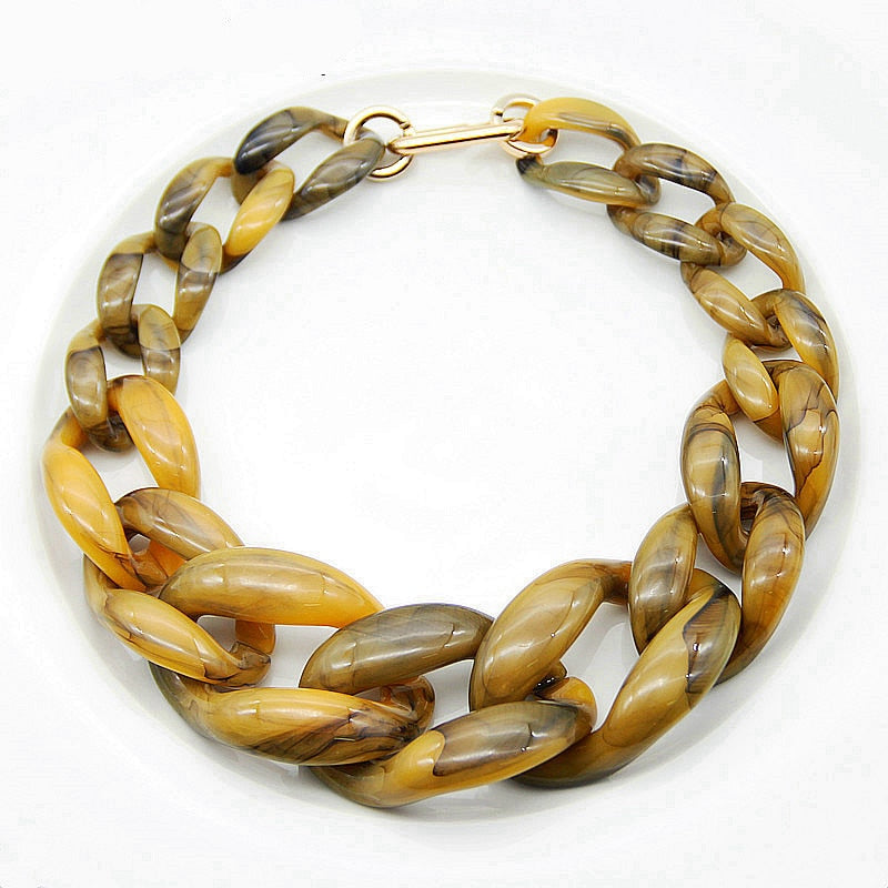 Statement Acrylic Long Chain Necklace For Women Bohemian Big Chunky Chain Link Necklaces Pendants Women Jewelry Gifts