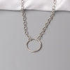 Statement Big Circle Clavicle Chains Necklace For Women Punk Simple Short Chokers Collares Party Jewelry  Men's Gift
