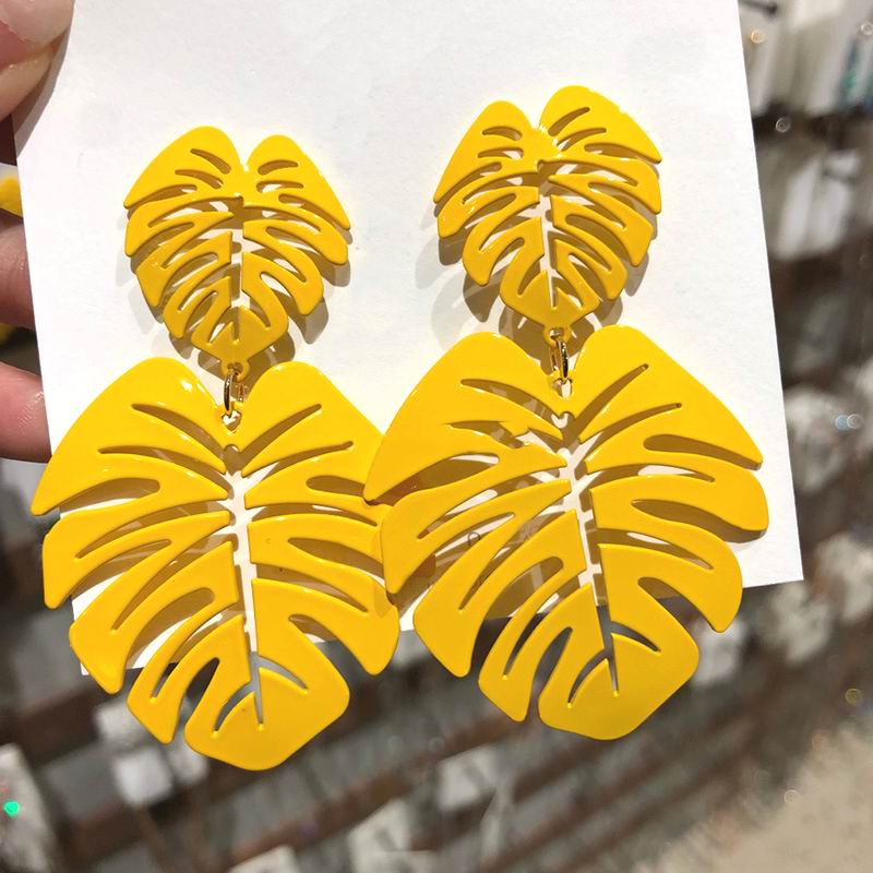 Statement Big Leaf Earrings Temperament All Match Women Drop Earrings 2020 Fashion Jewelry Party Holid Beach Style Yellow Gift