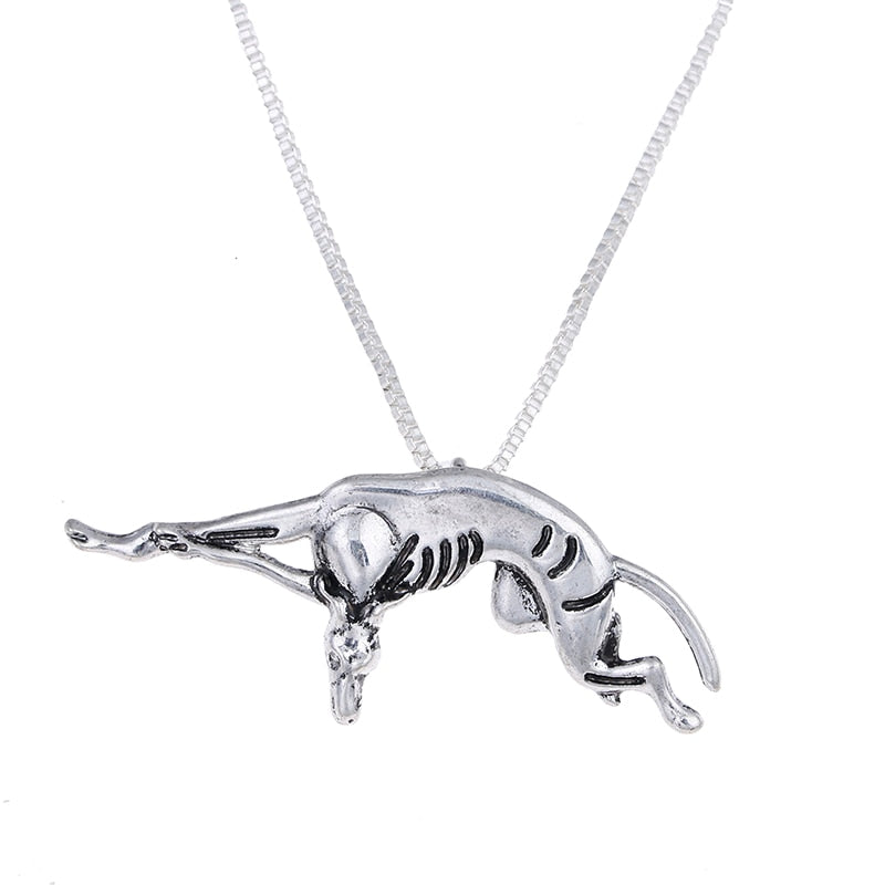 Statement Bijoux Hunting Greyhound Dog  Necklace Pendant  Long Necklace Charm Choker Halloween Gift
