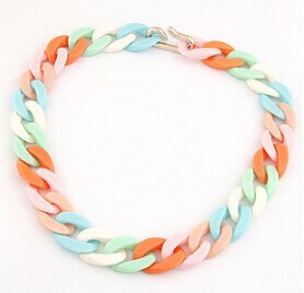 Statement Chunky Long Chain Necklaces For Women Boho Colorful Plastic Chain Choker Necklaces Pendants Women Jewelry