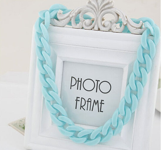 Statement Chunky Long Chain Necklaces For Women Boho Colorful Plastic Chain Choker Necklaces Pendants Women Jewelry