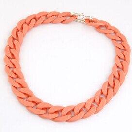 Statement Chunky Long Chain Necklaces For Women Boho Colorful Plastic Chain Choker Necklaces Pendants Women Jewelry