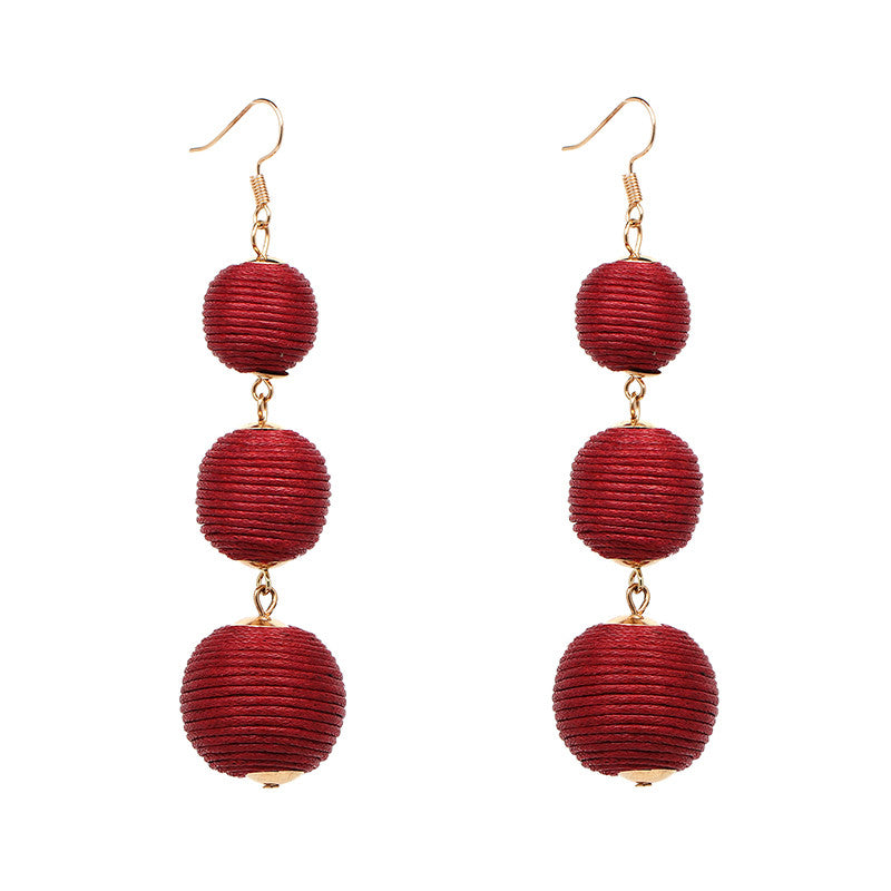 Statement Earrings Ball Pendant Pom Pom Long Drop Earrings for Women Fashion Party Earring Jewelry Wholesale