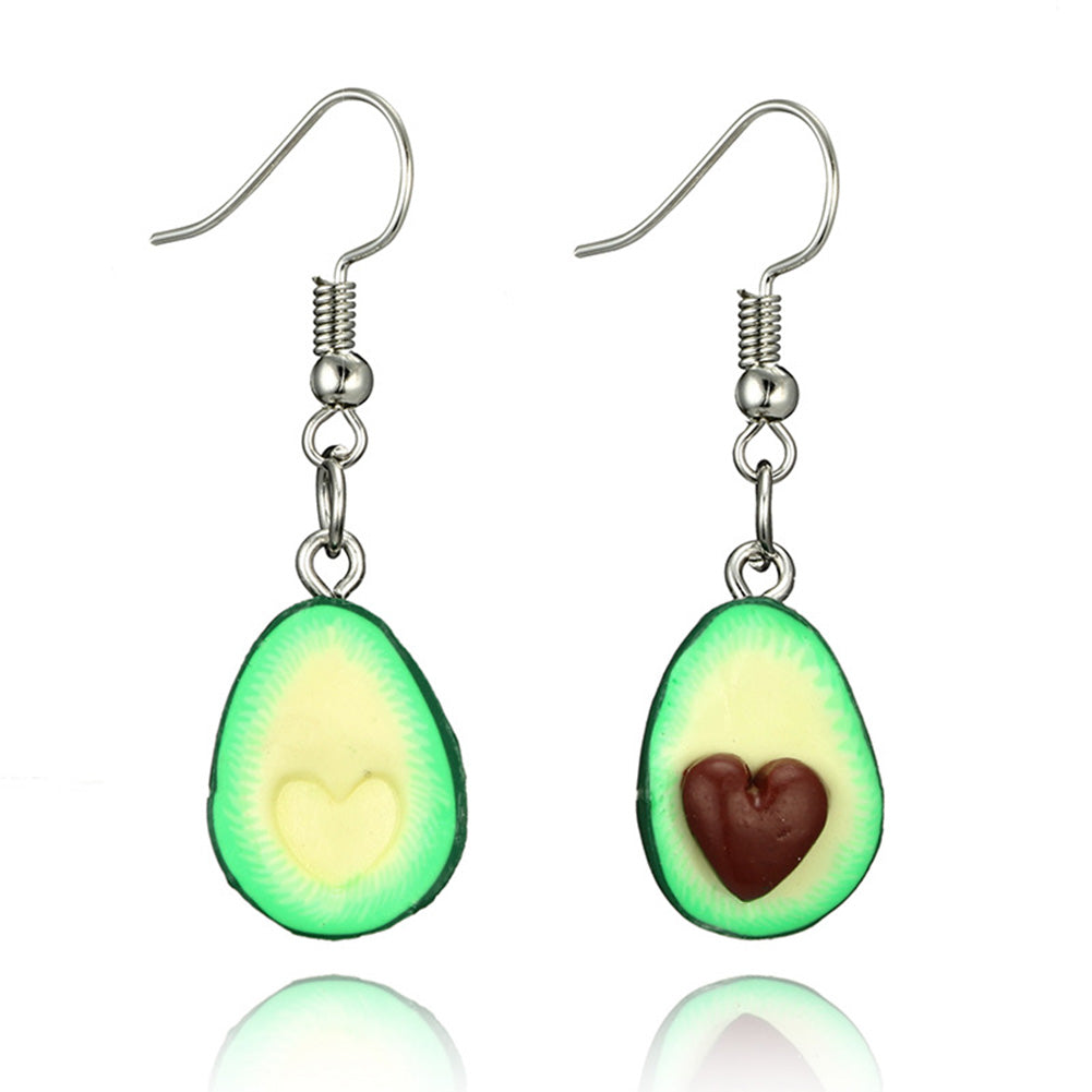 Statement Jewelry For Women Girl Pendant Earring Avocado Drop Earring Cartoon Fruit Piercing Green Color Cute
