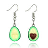 Statement Jewelry For Women Girl Pendant Earring Avocado Drop Earring Cartoon Fruit Piercing Green Color Cute