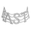 Statement  NASTY Shiny Rhinestone Choker Necklace Letter for Women FANCY Big Choker Necklace Crystal Collar Jewelry Sex
