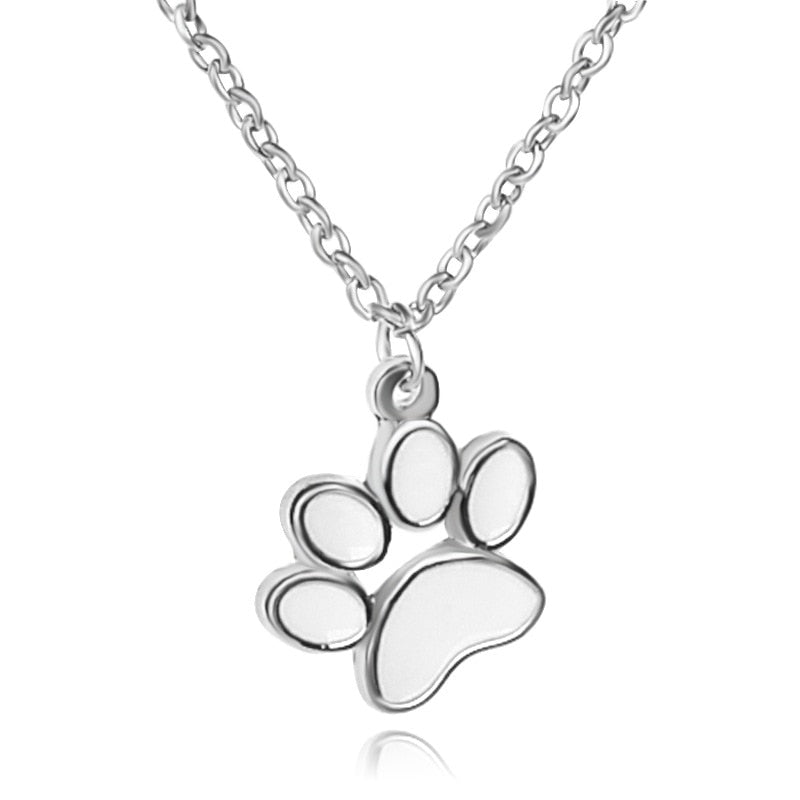 Statement Necklace Cute Pet Dog Foot Print Claw Chain Pendant Necklace Lady Jewelry Sweater Accessories Gifts For Women