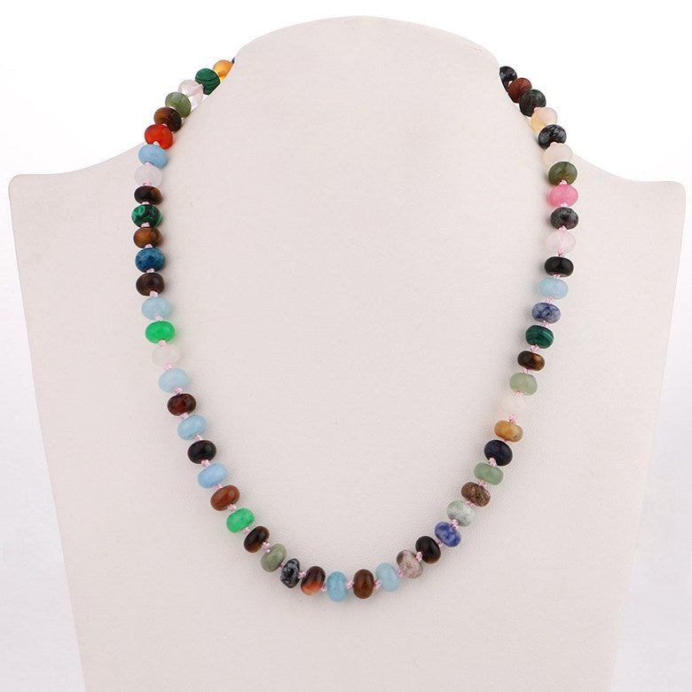 Statement Necklace Women Short Chain Natural Stone Jewelry Power Crystal Female Yoga Healing Choker Men Bohemian Necklace Prayer