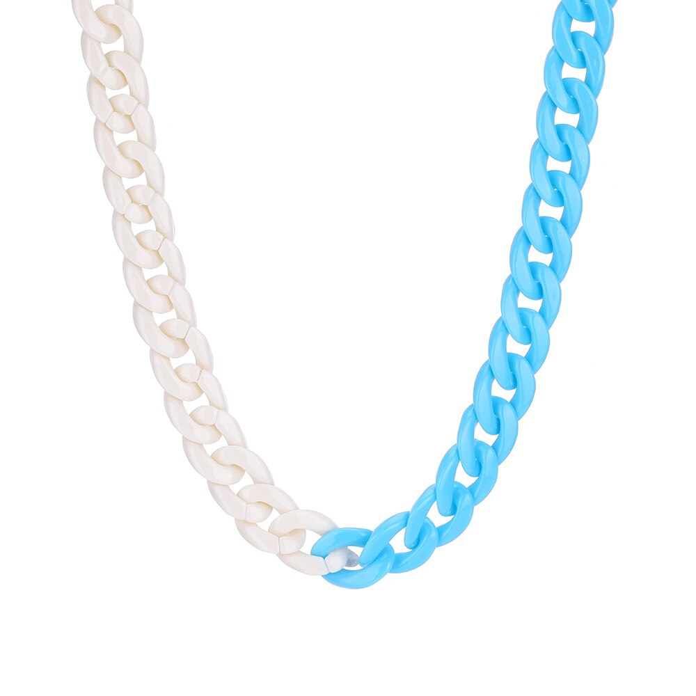 Statement Thick Long Chain Necklaces For Women Boho Colorful Plastic Collar Choker Necklaces FashionParty Jewelry Gift