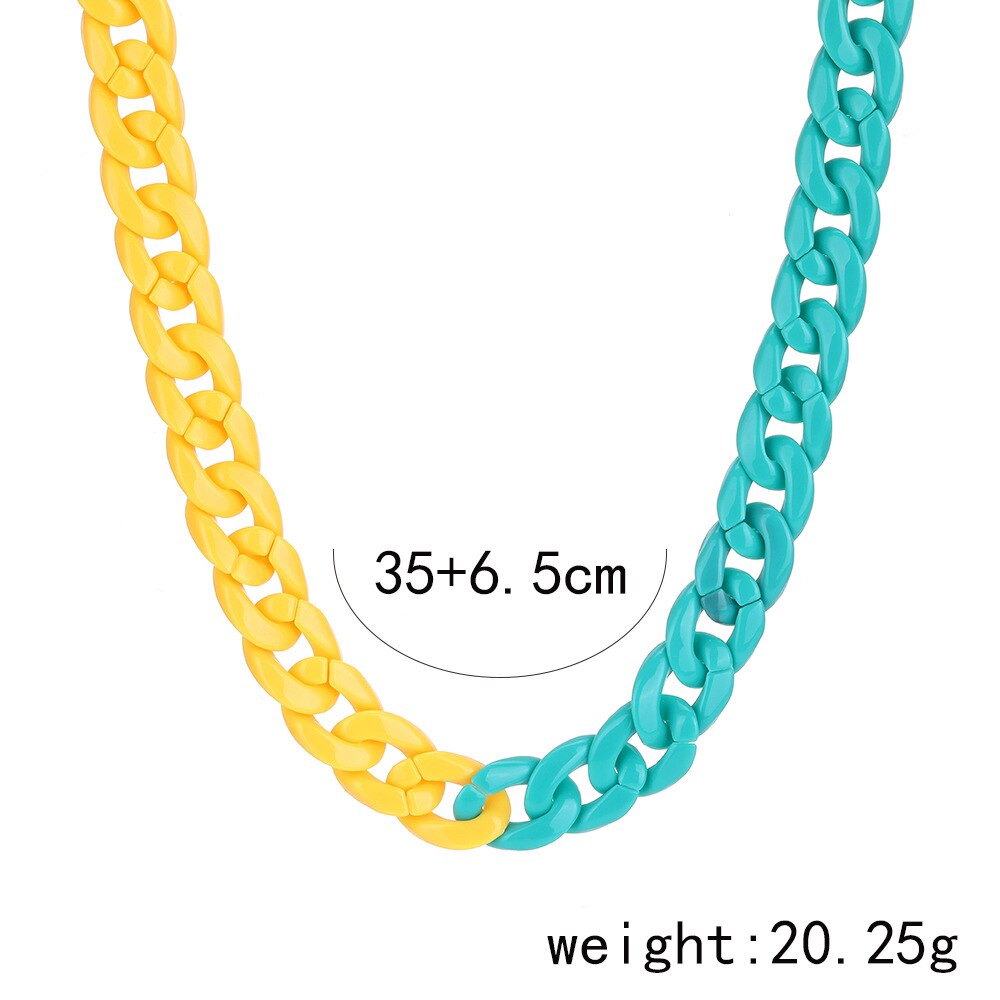 Statement Thick Long Chain Necklaces For Women Boho Colorful Plastic Collar Choker Necklaces FashionParty Jewelry Gift