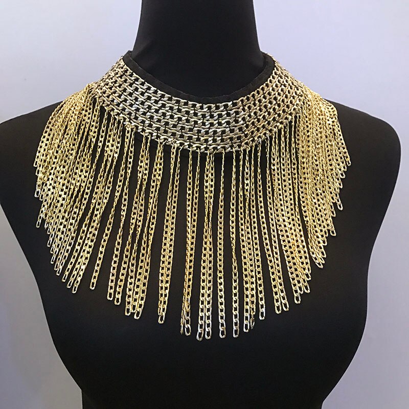 Statement tassel exaggerated  big choker necklace/collares grandes de moda 2021/performance accessories/