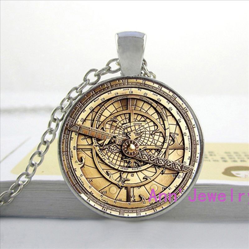 Steampunk Drama Falls Mysteries Pendant Necklace Glass Mens Astrolabe Womens