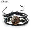 Steampunk Mens Bracelet Supernatural Winchester Brother Devil Pentagram Printed Glass Gem Braided Bracelet Talisman Jewelry