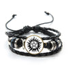 Steampunk Mens Bracelet Supernatural Winchester Brother Devil Pentagram Printed Glass Gem Braided Bracelet Talisman Jewelry