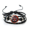 Steampunk Mens Bracelet Supernatural Winchester Brother Devil Pentagram Printed Glass Gem Braided Bracelet Talisman Jewelry