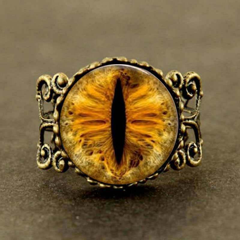 Steampunk New Gold dragon eye Ring Vintage Cat eye jewelry Gift Women Men 1pcs/lot adjustable rings