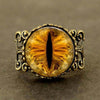 Steampunk New Gold dragon eye Ring Vintage Cat eye jewelry Gift Women Men 1pcs/lot adjustable rings