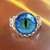 Steampunk New Gold dragon eye Ring Vintage Cat eye jewelry Gift Women Men 1pcs/lot adjustable rings