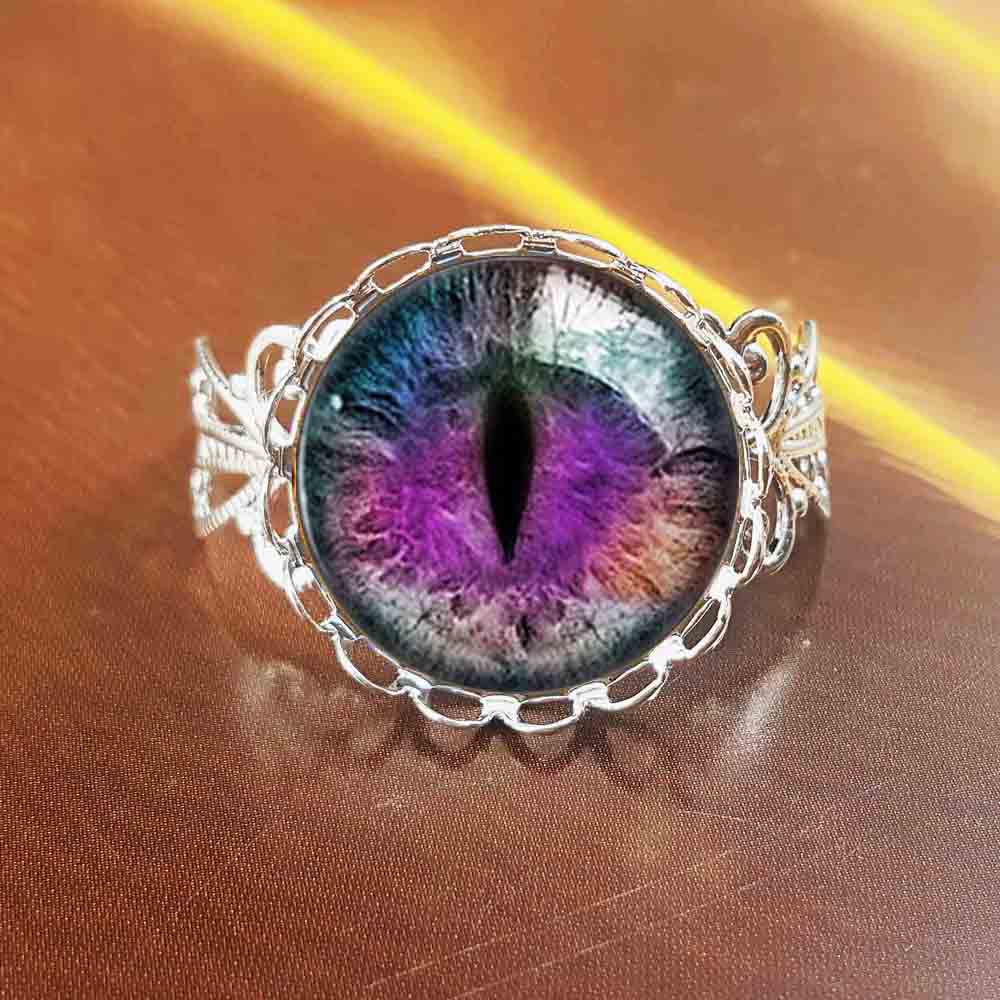 Steampunk New Gold dragon eye Ring Vintage Cat eye jewelry Gift Women Men 1pcs/lot adjustable rings