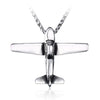 Steel soldier 3D airplane design 316L stainless steel men pendant necklace funny and exquisite unique jewelry for men women gift