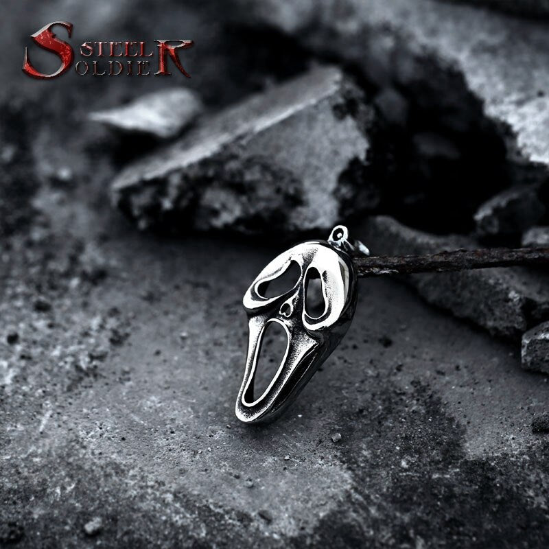 Steel soldier Grim Reaper necklace pendant stainless steel quality for men good detail titanium steel jewelry drop
