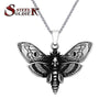 Steel soldier Punk Style Death Head Skull Butterfly Moth Stainless Steel Chain Jewelry