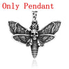 Steel soldier Punk Style Stainless Steel Chain Death Head Skull Butterfly Moth Jewelry