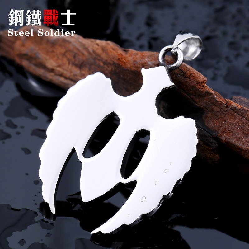 Steel soldier Stainless Steel Wing Cross Stone Pendant For Man Vintage Jewelry trendy accessory
