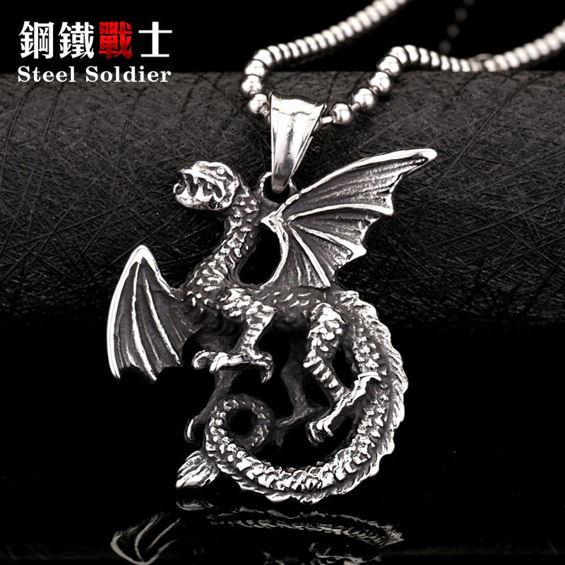 Steel soldier ancient pterosaur men punk stainless steel ring personality good detail titanium steel jewelry