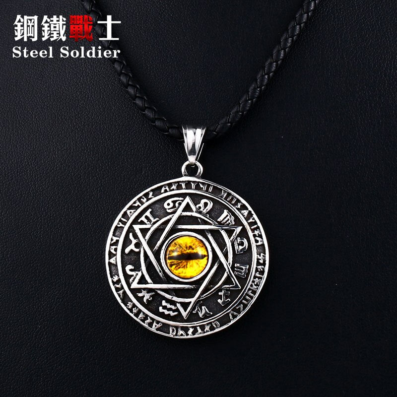 Steel soldier viking david of star necklace pendant for men stainless steel chain heavy rune nordic den skandinaviske jewelry