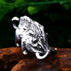 Steel soldier wild boar choker stainless steel 3D detail men punk necklace pendant accessories jewelry