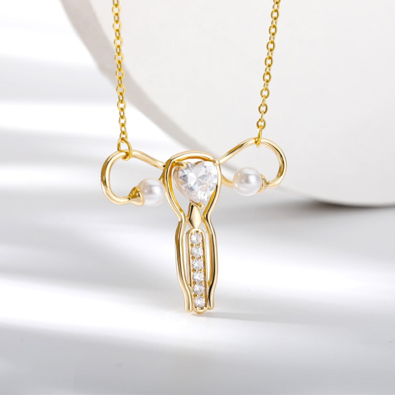 Stereo Uterus Necklace For Women Implying That It Is Everyone Responsibility To Love Women Stainless Steel Female Unique Jewelry