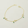Sterling 925 silver green zircon bracelets rose gold openwork square green zircon silver bracelets for women jewelry for charm
