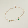 Sterling 925 silver green zircon bracelets rose gold openwork square green zircon silver bracelets for women jewelry for charm