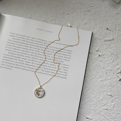 Sterling 925 silver leaf white turquoise gold color pendants necklace trendy image design wild necklace women elegant jewelry