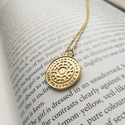 Sterling 925 silver round totem necklace gold fashion round card Sun totem pendant necklace for women 2020 totem jewelry charms