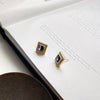 Sterling 925 silver square zircon stud earrings gold fashion unique shape personality square earrings for women zircon jewelry