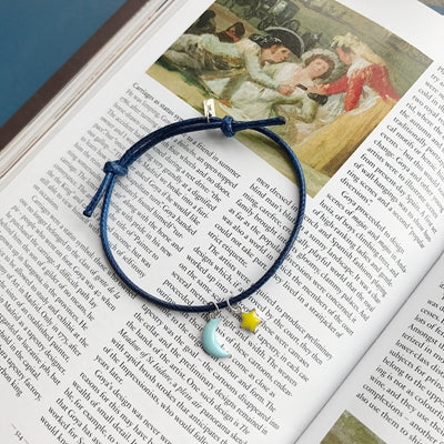 Sterling 925 silver star moon wax rope bracelets mini fashion design wild cute bracelets for women 2020 charms fine jewelry gift