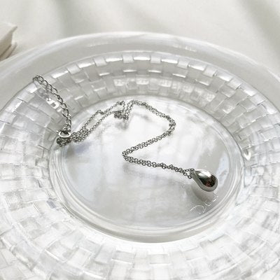 Sterling 925 silver water drop pendants necklace simple fashion necklace water drop necklace for women 2020 charms jewelry gift