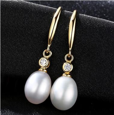 Sterling Silver 925 Sterling Silver Stud Earrings Natural Pearl Earrings Women Wedding Gift 18k Gold Jewelry